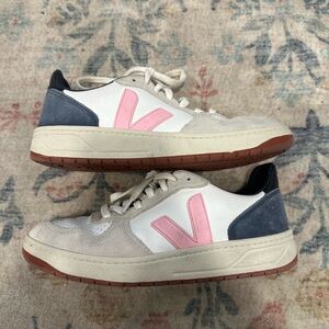 Veja x Madewell White and Pink Sneakers
